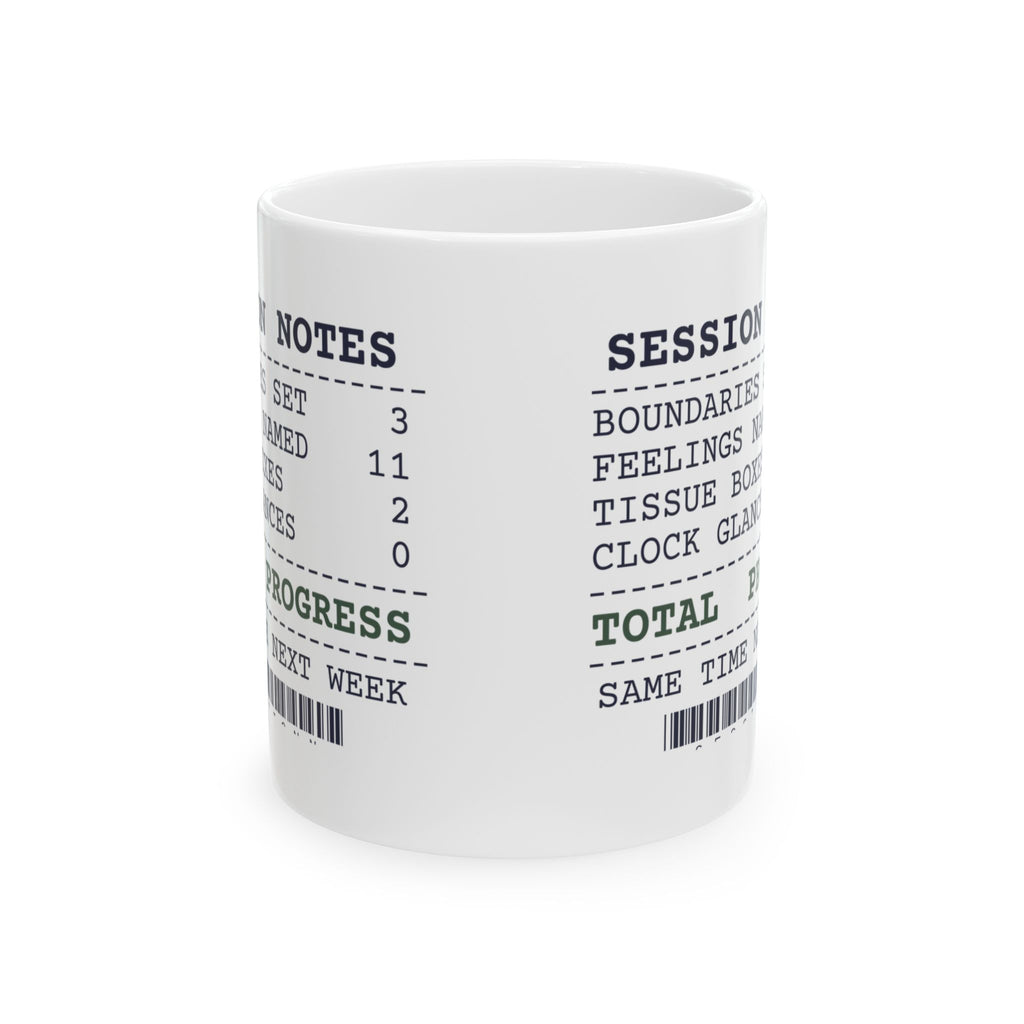 Funny Therapist Receipt Mug Clock Glances Zero Total Progress