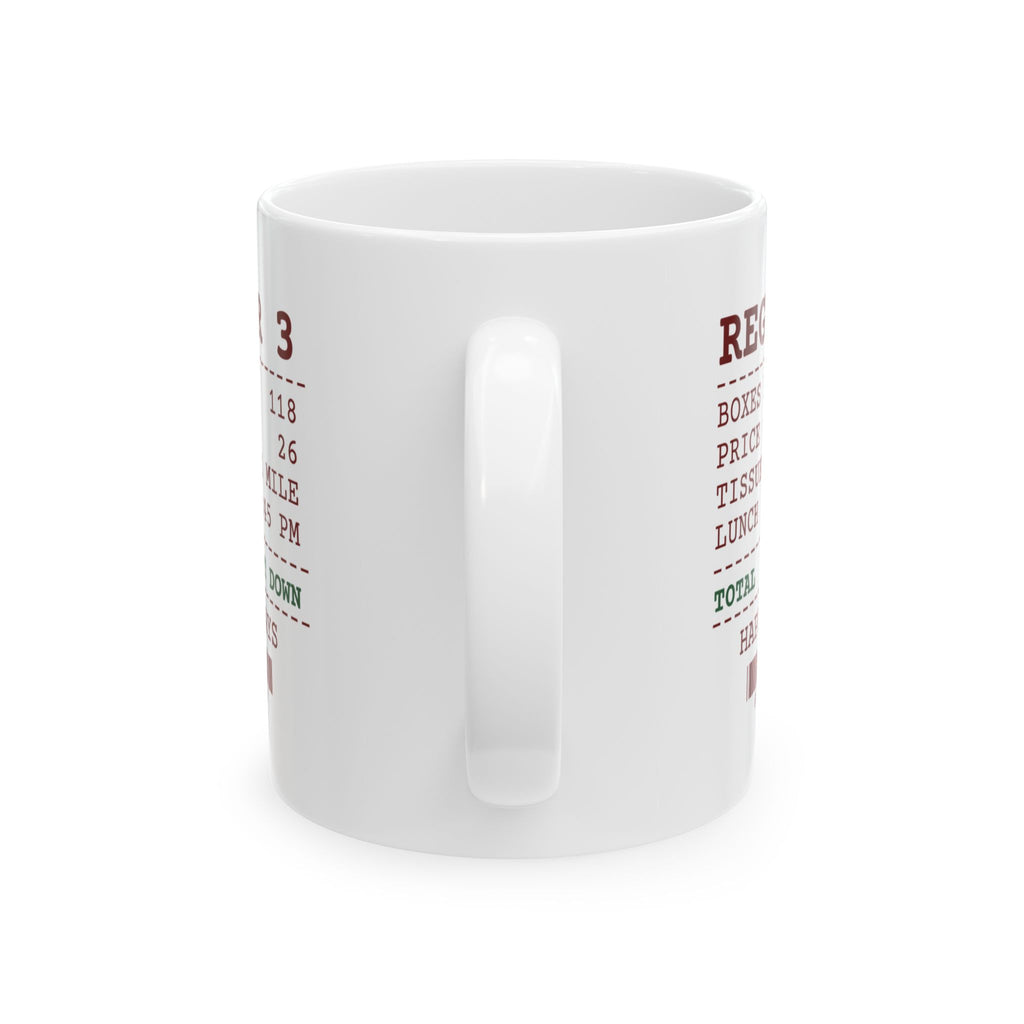 Funny Retail Christmas Coffee Mug Register Receipt For Cashiers