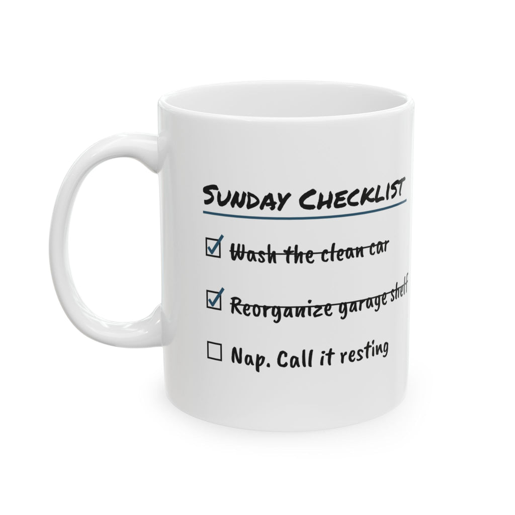 Funny Dad Coffee Mug Sunday Checklist Nap For Dad Fathers