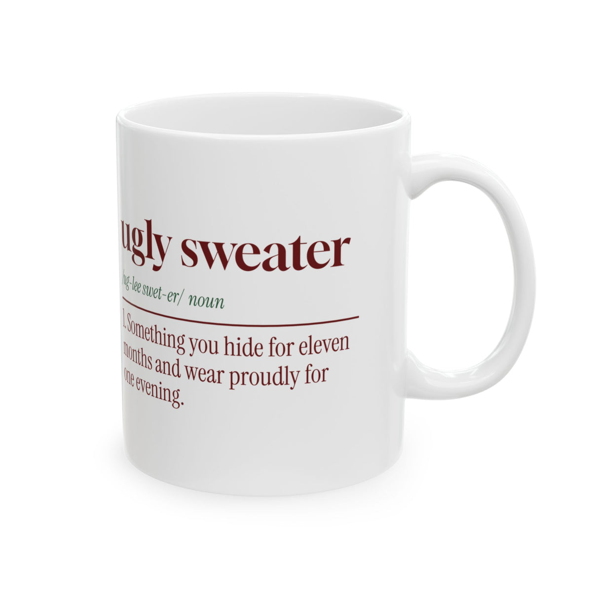 Funny Ugly Christmas Sweater Coffee Mug Dictionary Definition