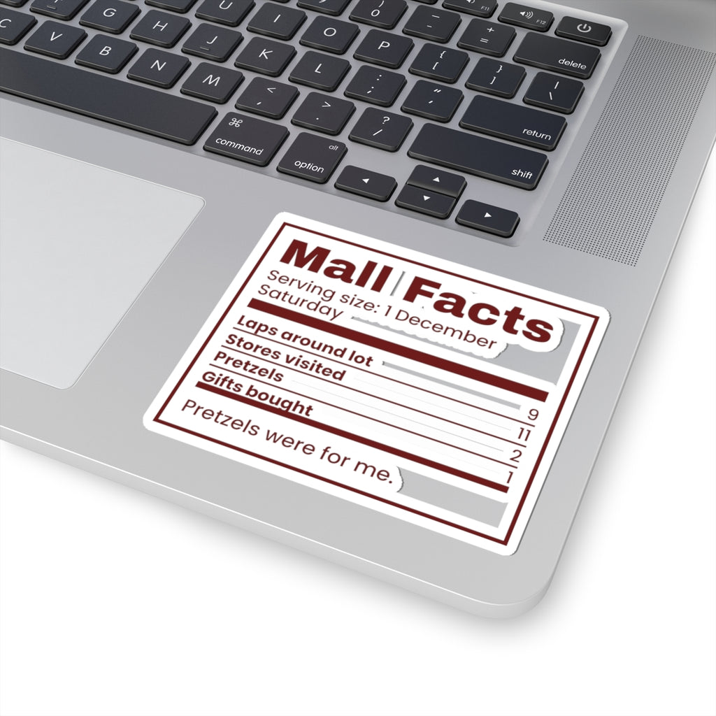 Funny Christmas Shopping Sticker Mall Facts Nutrition Label