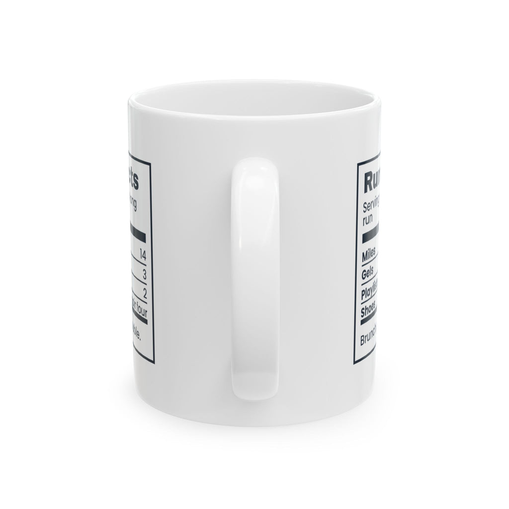 Funny Runner Coffee Mug Runner Facts Nutrition Label