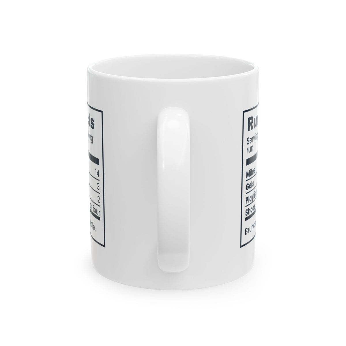 Funny Runner Coffee Mug Runner Facts Nutrition Label