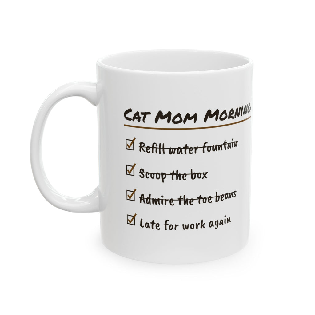 Funny Cat Mom Coffee Mug Admire Toe Beans Checklist For Cat Moms