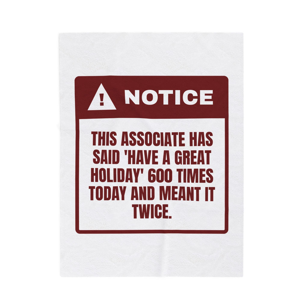 Funny Retail Throw Blanket Have A Great Holiday Meant It Twice For Cashiers