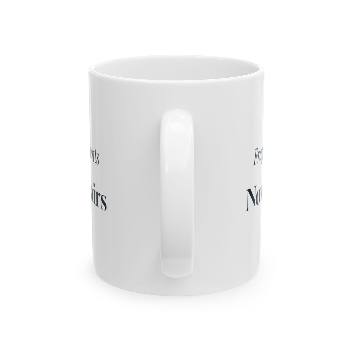 Funny Christmas Cat Coffee Mug Fragile Ornaments Now Upstairs