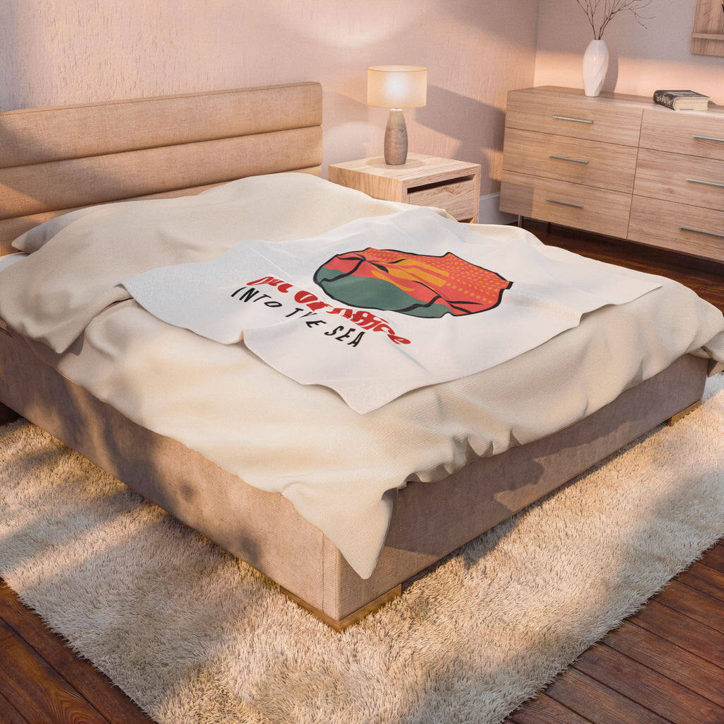 Retro Beach Throw Blanket Out Of Office Into The Sea