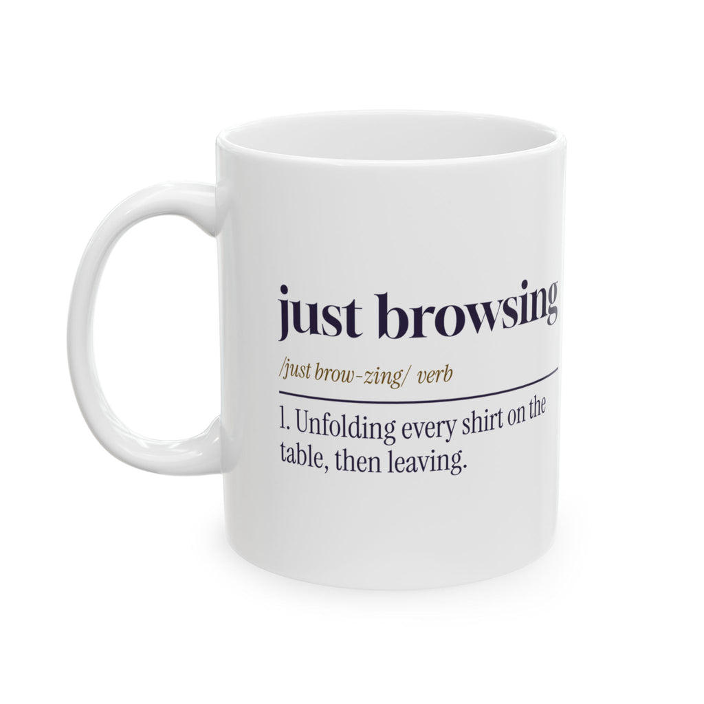 Funny Retail Worker Coffee Mug Just Browsing Dictionary Definition