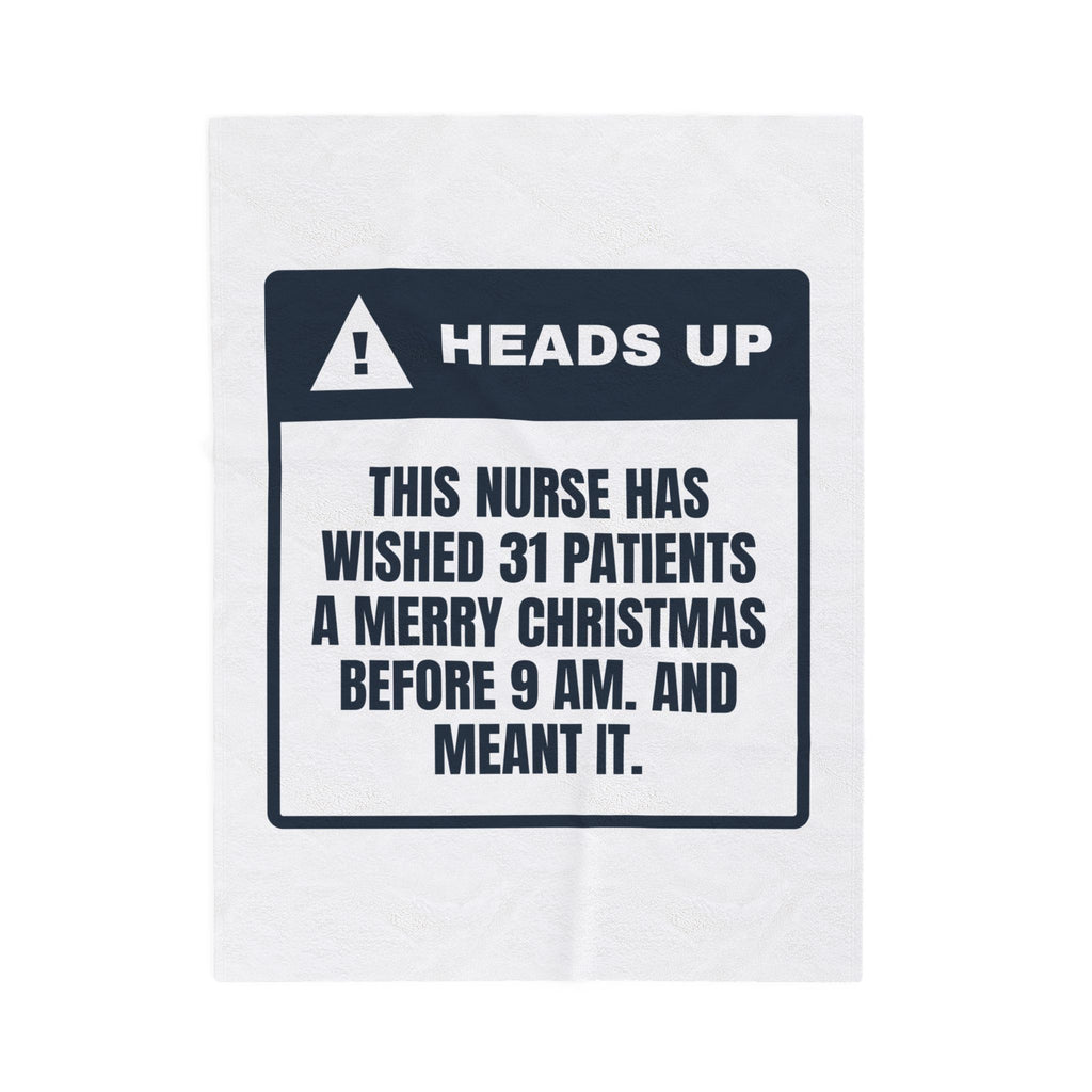 Funny Christmas Nurse Throw Blanket 31 Merry Christmases Before 9 AM