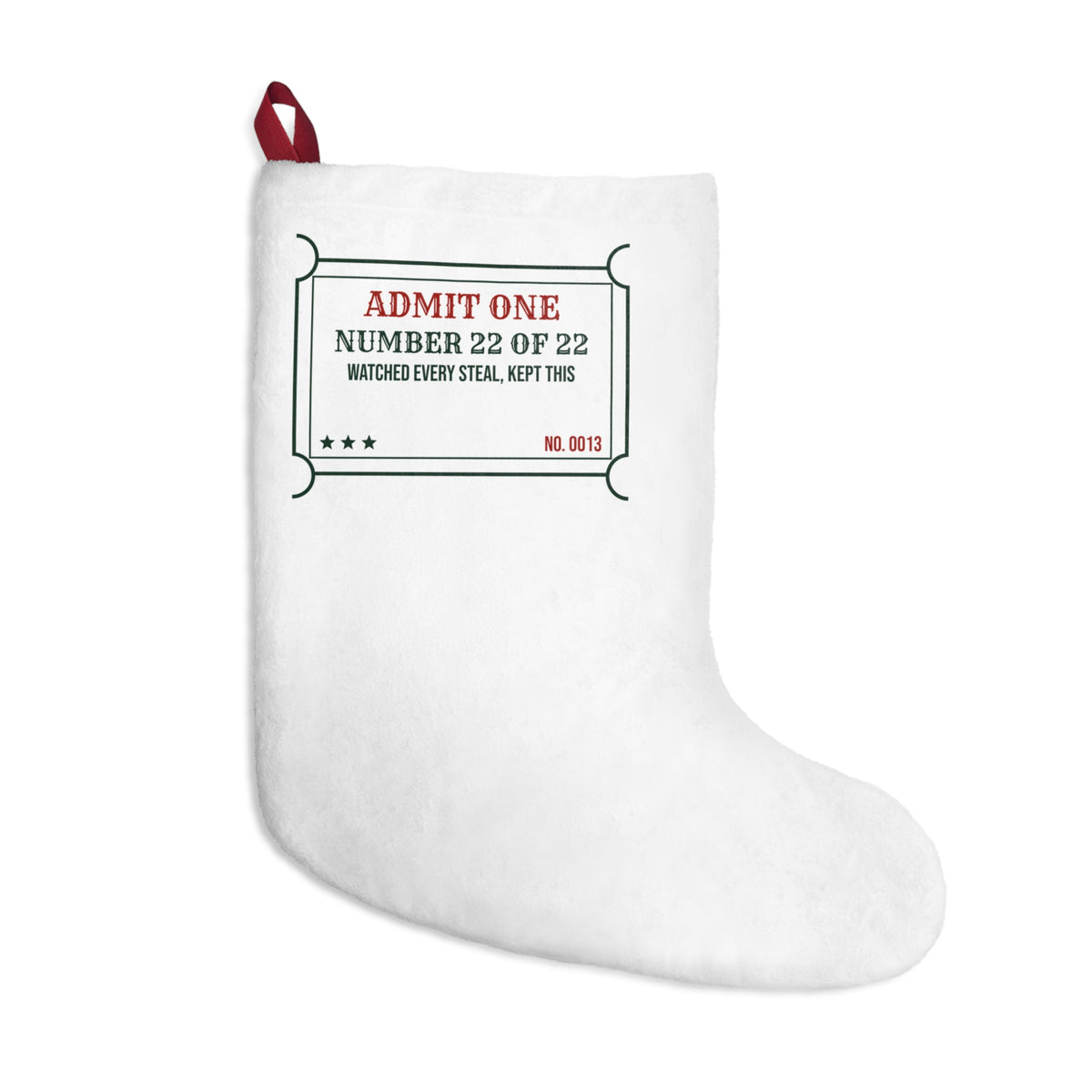 Funny White Elephant Christmas Stocking Number 22 Of 22 Ticket