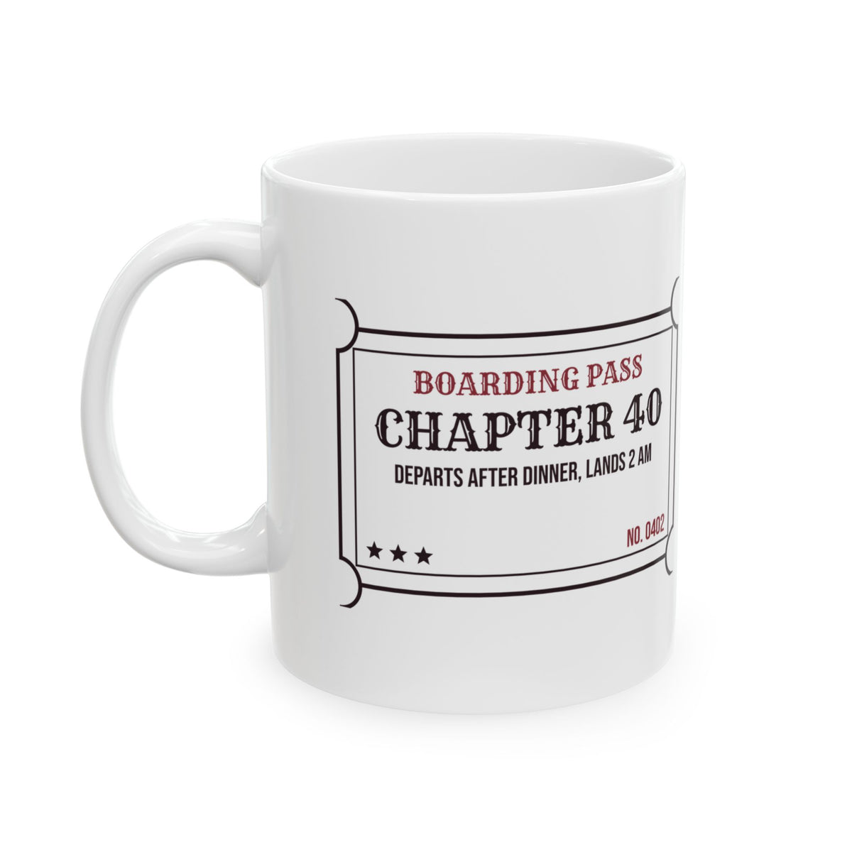 Reading Coffee Mug Departs After Dinner Late Night Book Lover Ticket