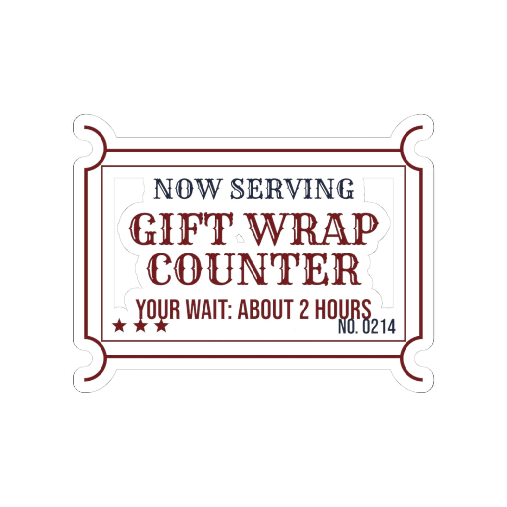 Funny Christmas Sticker Gift Wrap Counter Ticket For Holiday Shoppers