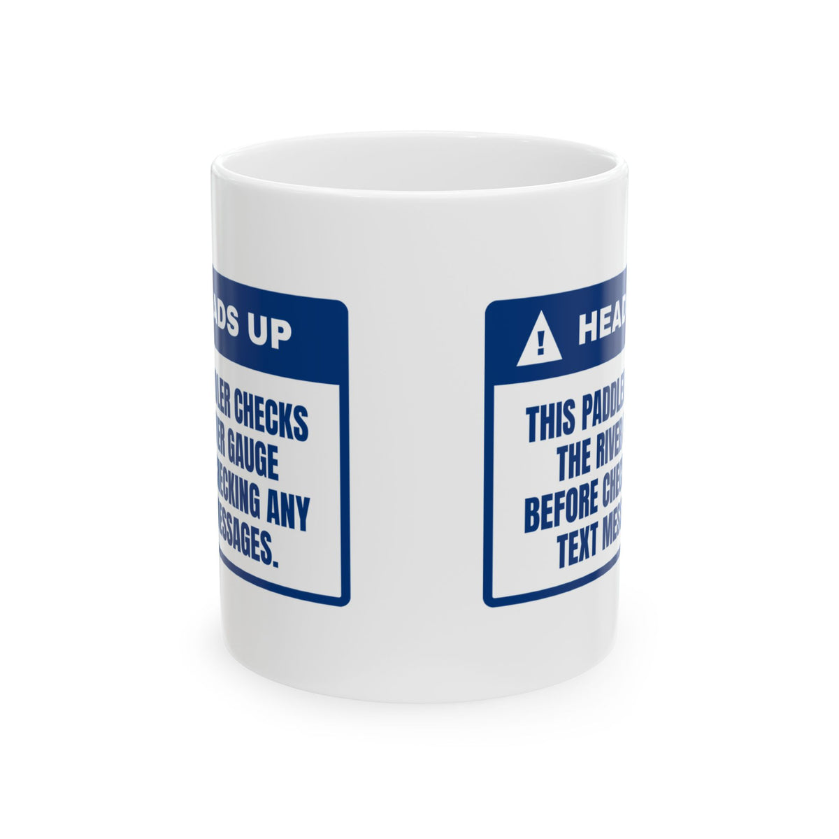 Funny Kayaking Coffee Mug Checks The River Gauge Before Texts