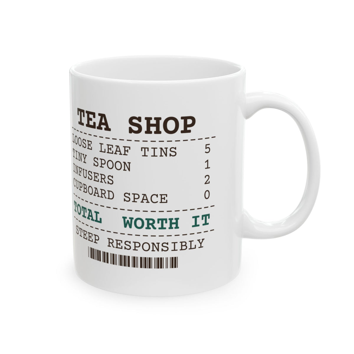 Funny Tea Lover Mug Tea Shop Receipt Loose Leaf