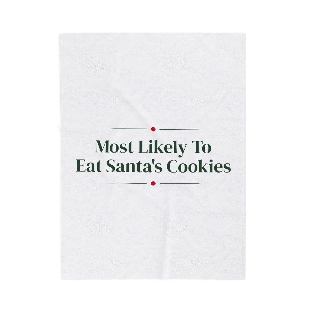 Funny Christmas Family Throw Blanket Most Likely To Eat Santa's Cookies