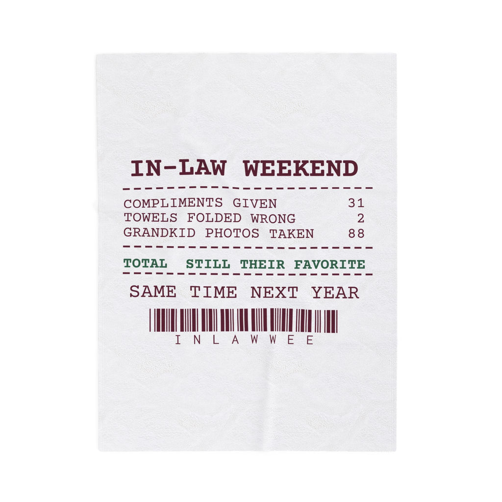 Funny Christmas Throw Blanket In-Law Weekend Receipt Still Their Favorite