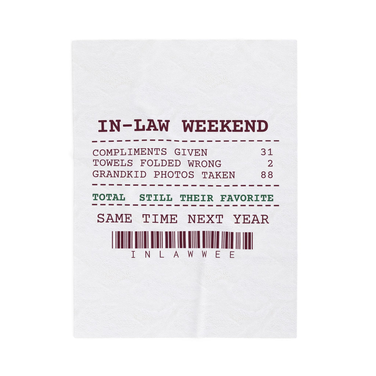 Funny Christmas Throw Blanket In-Law Weekend Receipt Still Their Favorite