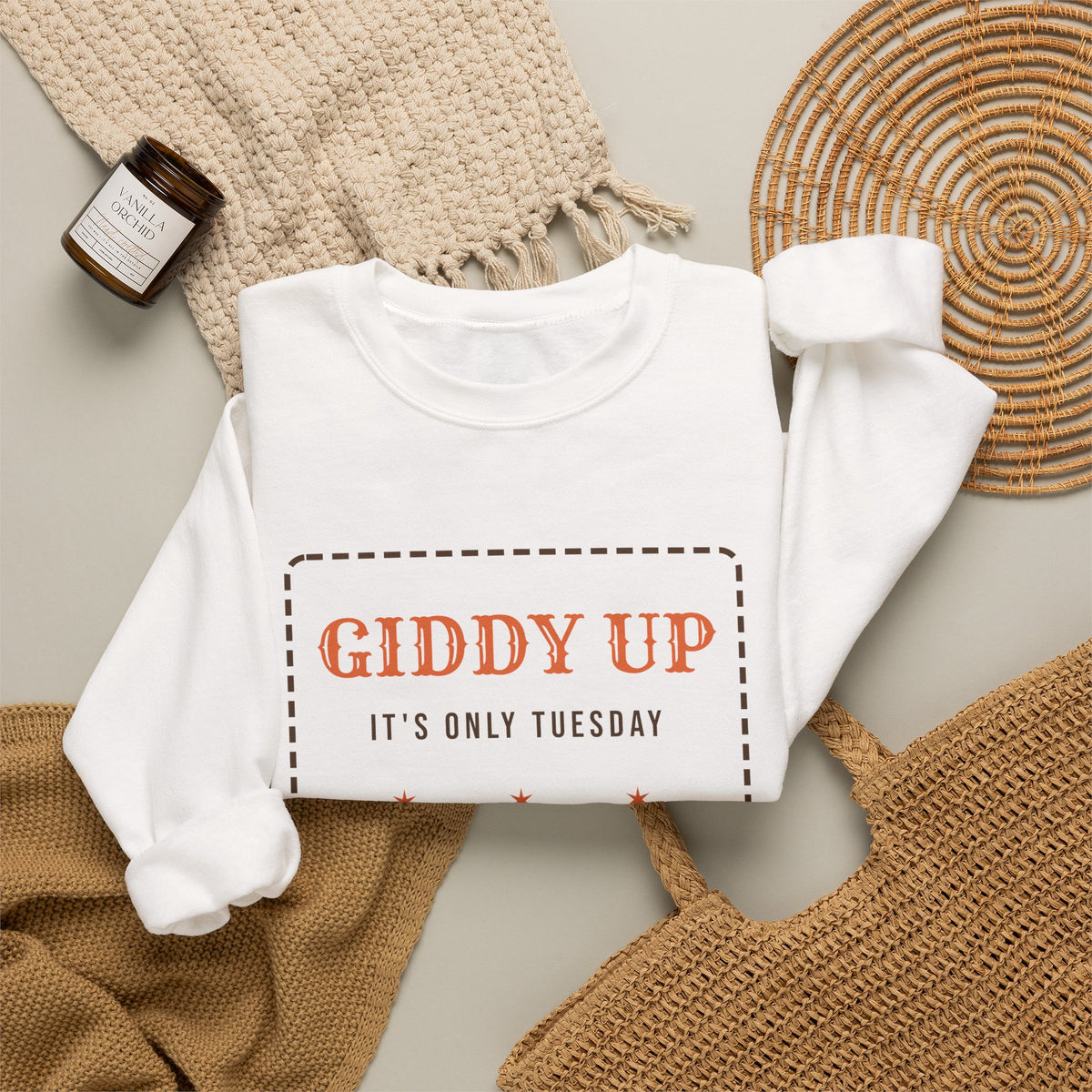 Funny Western Sweatshirt Giddy Up Its Only Tuesday