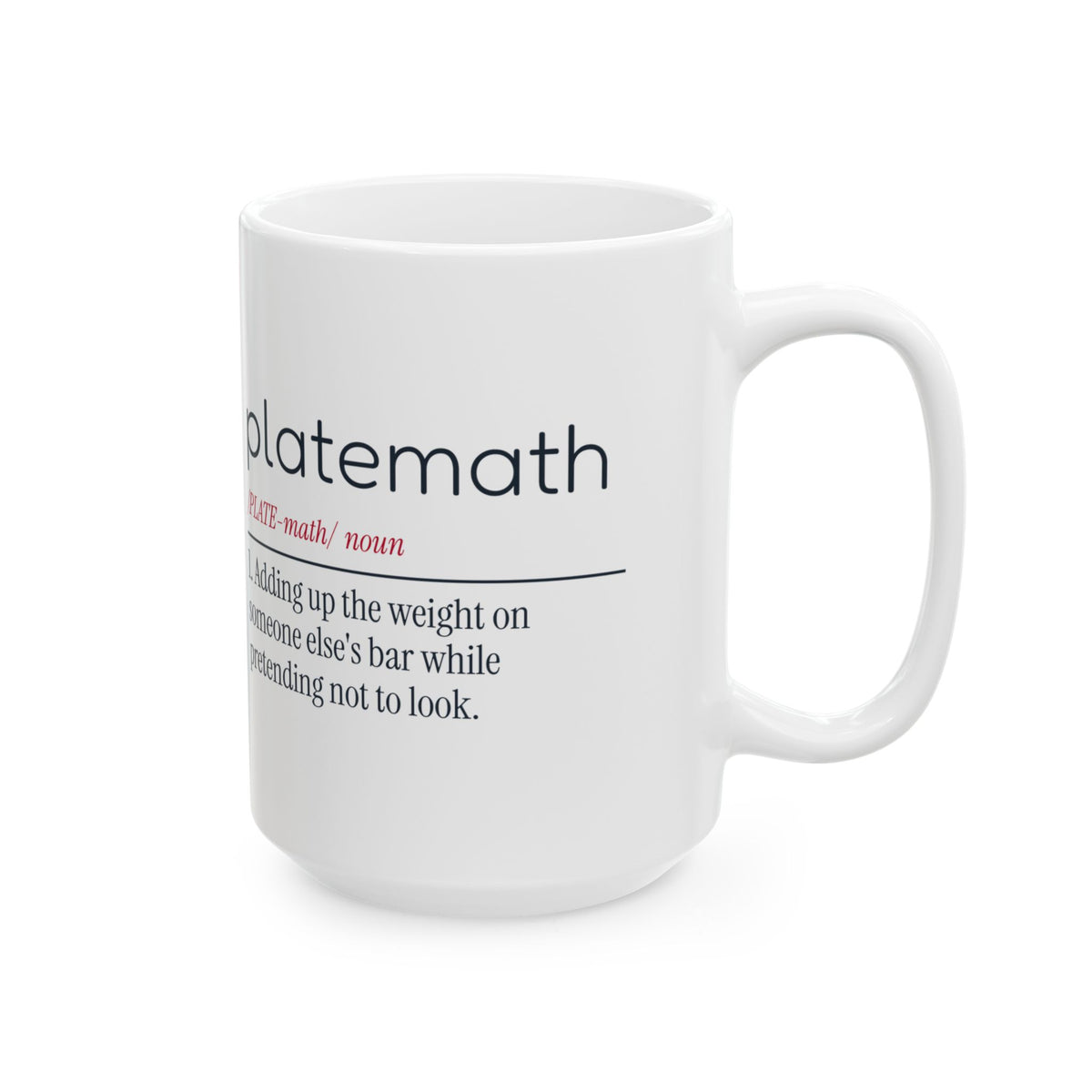 Funny Weightlifting Coffee Mug Platemath Definition For Lifters
