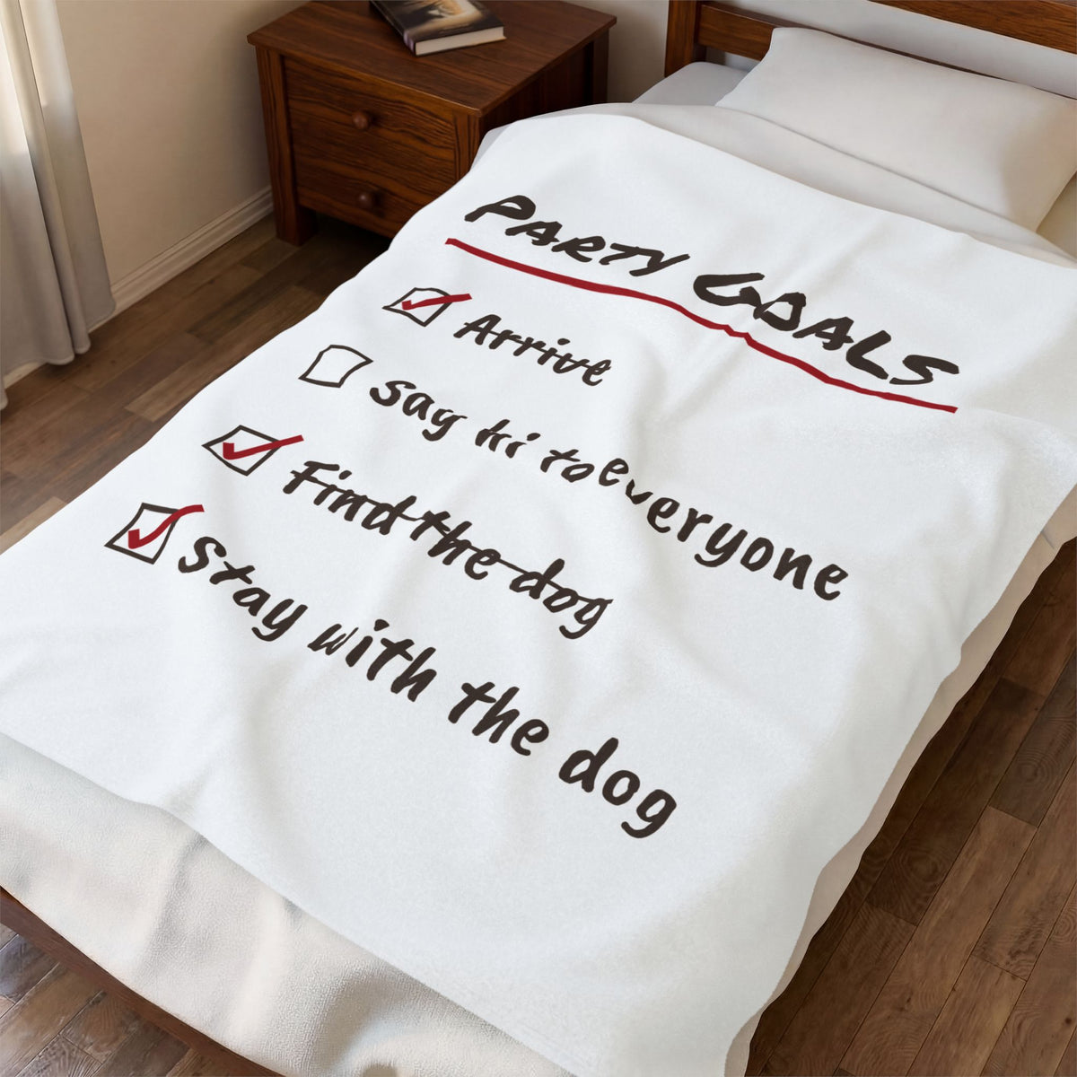 Funny Christmas Introvert Throw Blanket Find The Dog Party Checklist