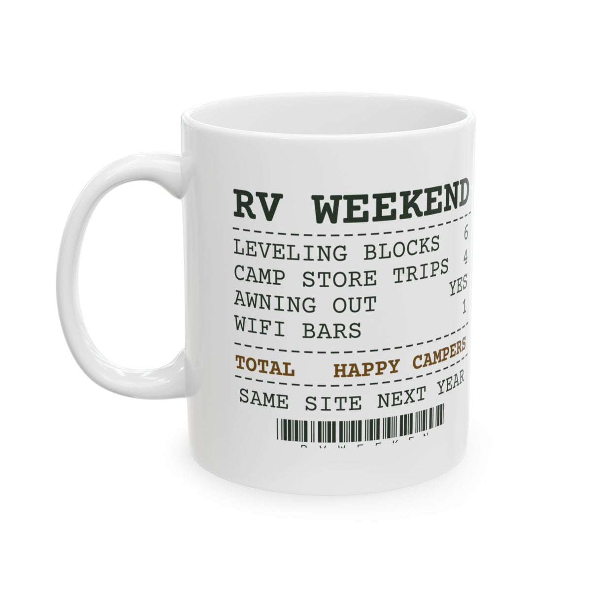 Funny RV Coffee Mug Camp Store Trips 4 Wifi Bars 1 Receipt