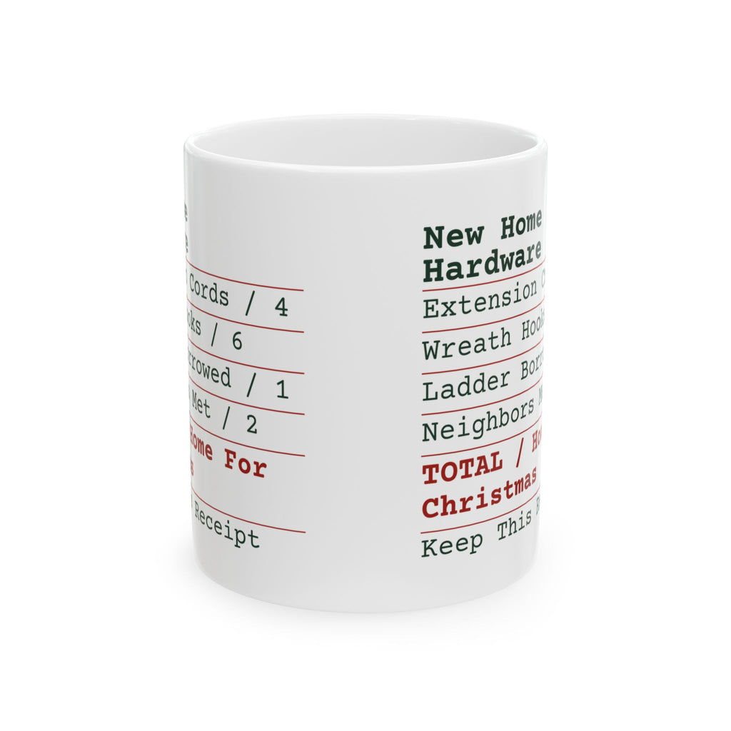 Funny New Home Christmas Coffee Mug Hardware Receipt For Homeowners