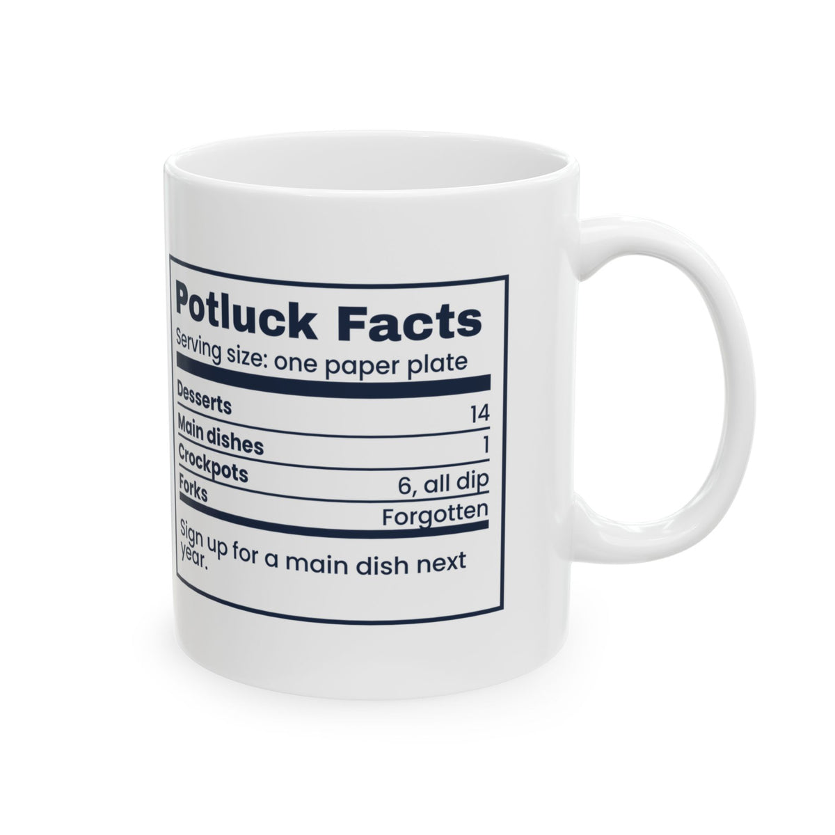 Funny Office Christmas Potluck Coffee Mug Potluck Nutrition Facts