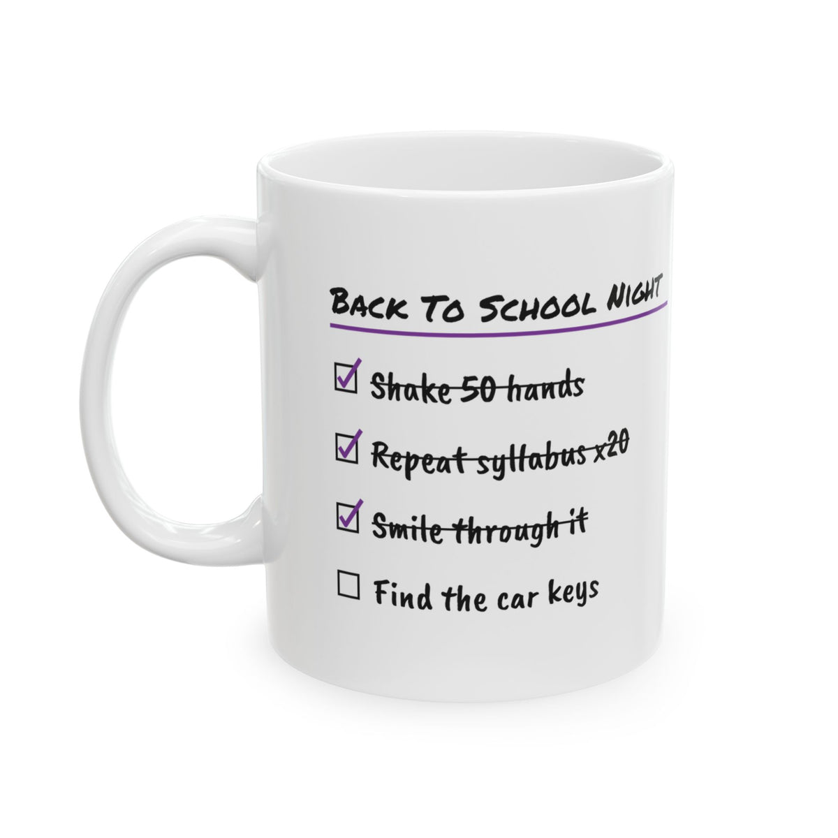 Funny Teacher Coffee Mug Back To School Night Checklist For Teachers