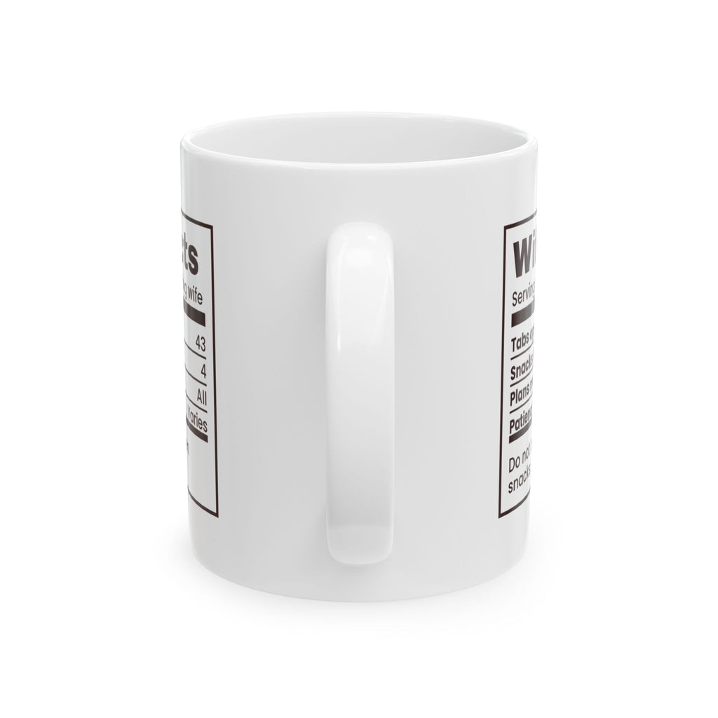 Funny Wife Coffee Mug Wife Facts Nutrition Label