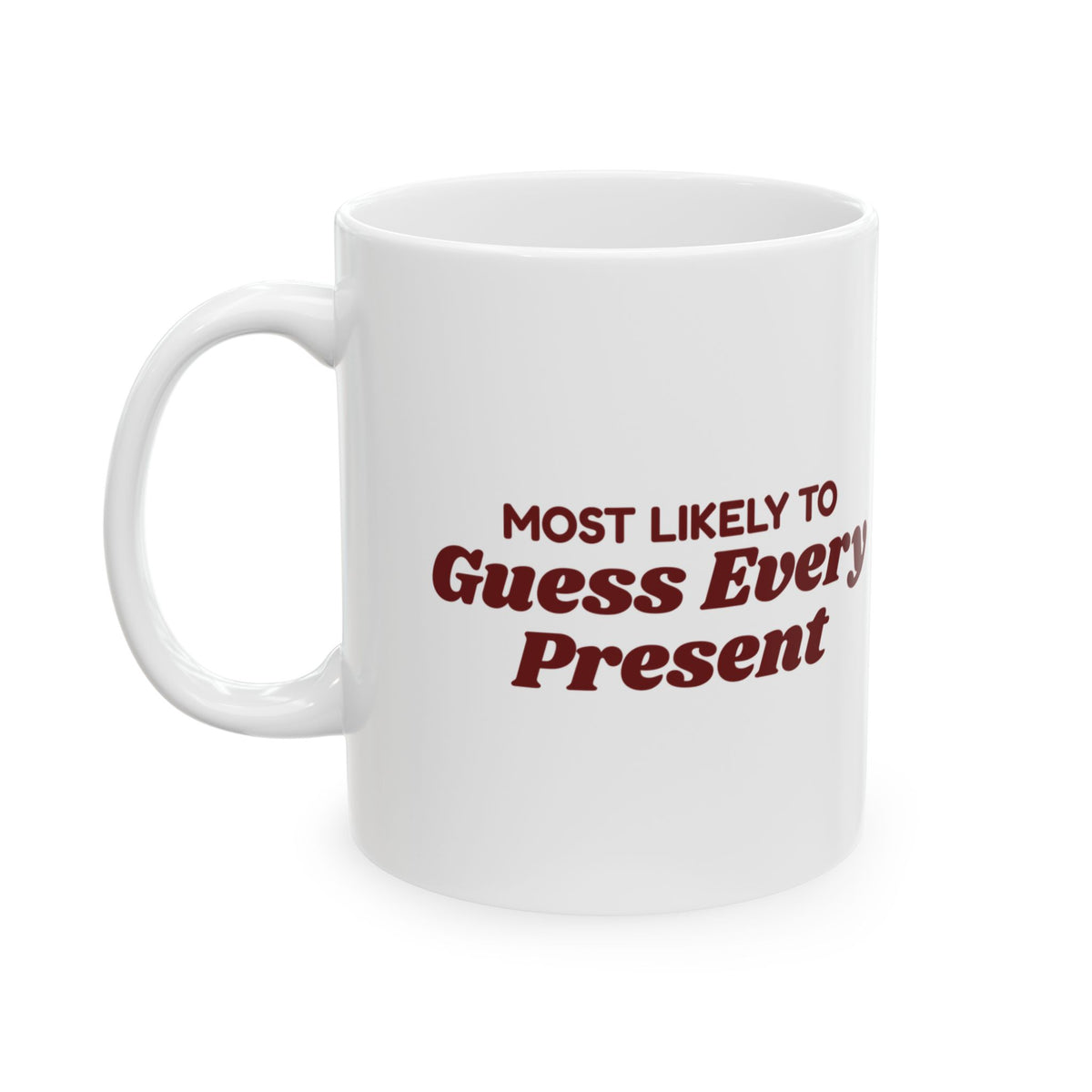 Funny Christmas Family Coffee Mug Most Likely To Guess Every Present