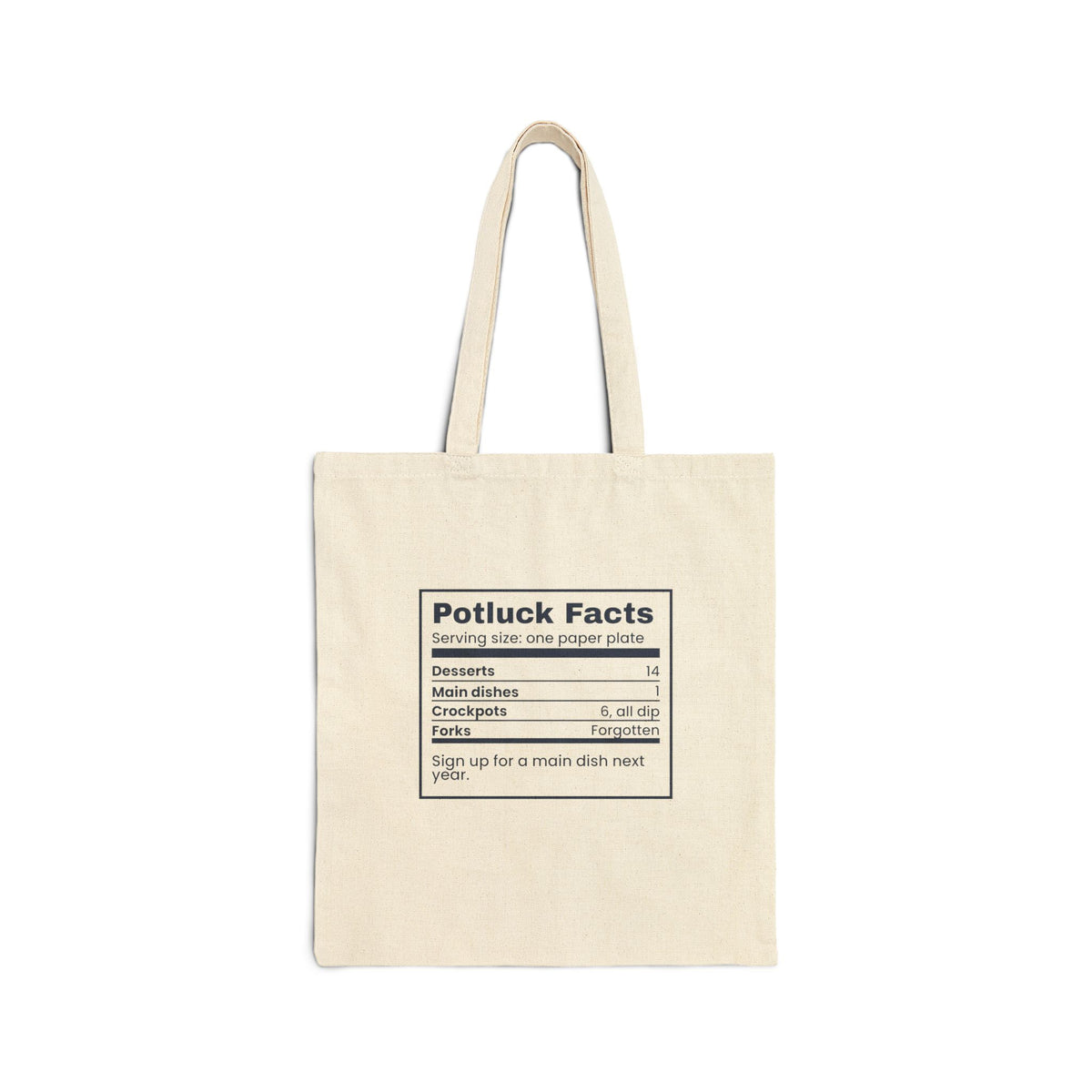 Funny Office Christmas Potluck Tote Bag Potluck Nutrition Facts