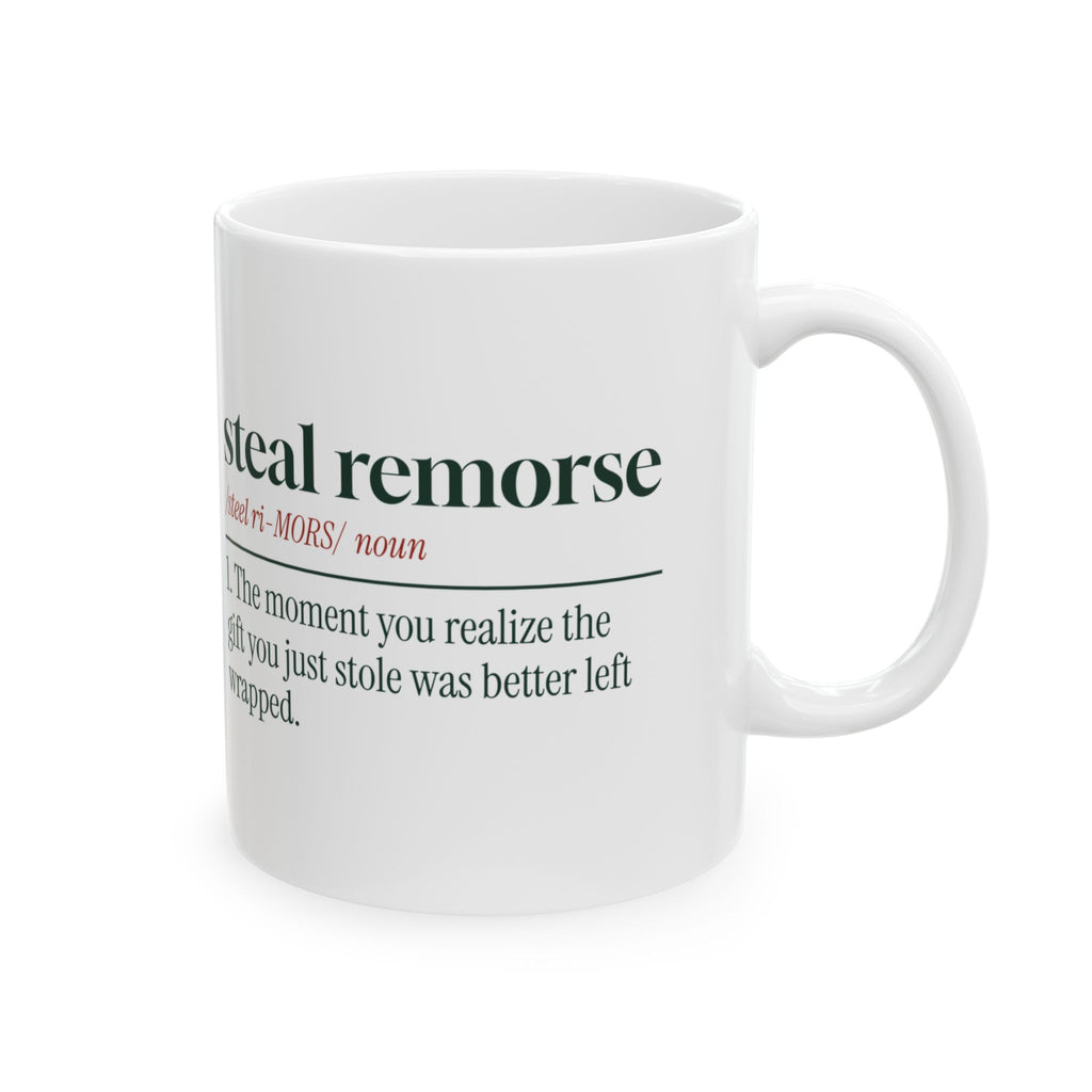 Funny White Elephant Coffee Mug Steal Remorse Dictionary Definition