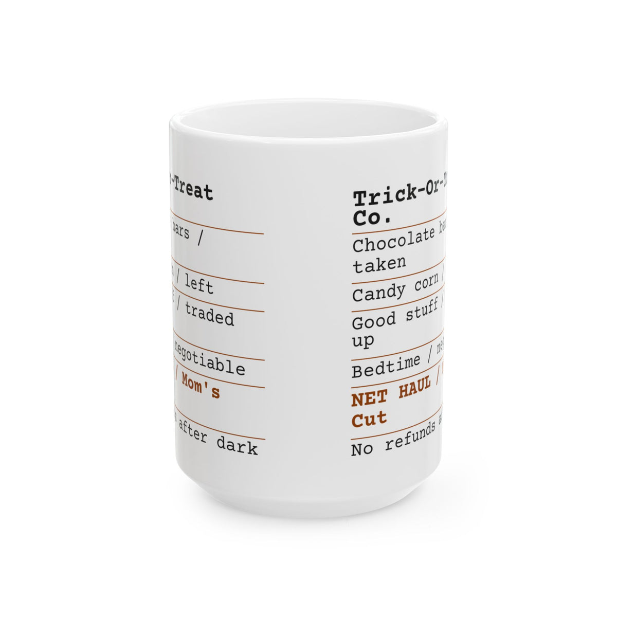 Funny Halloween Coffee Mug Candy Receipt Mom's Cut For Moms