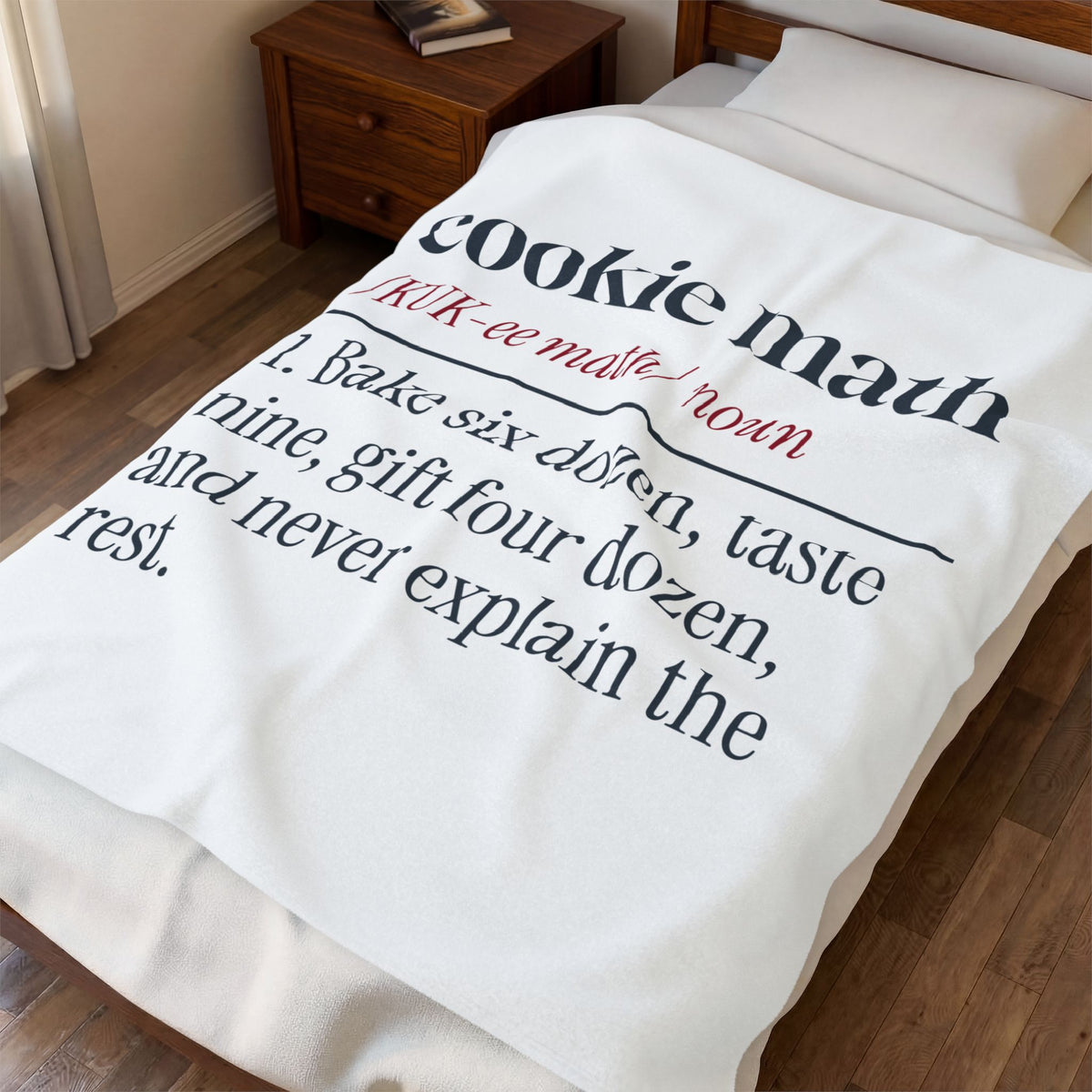 Funny Christmas Baking Throw Blanket Cookie Math Dictionary Definition