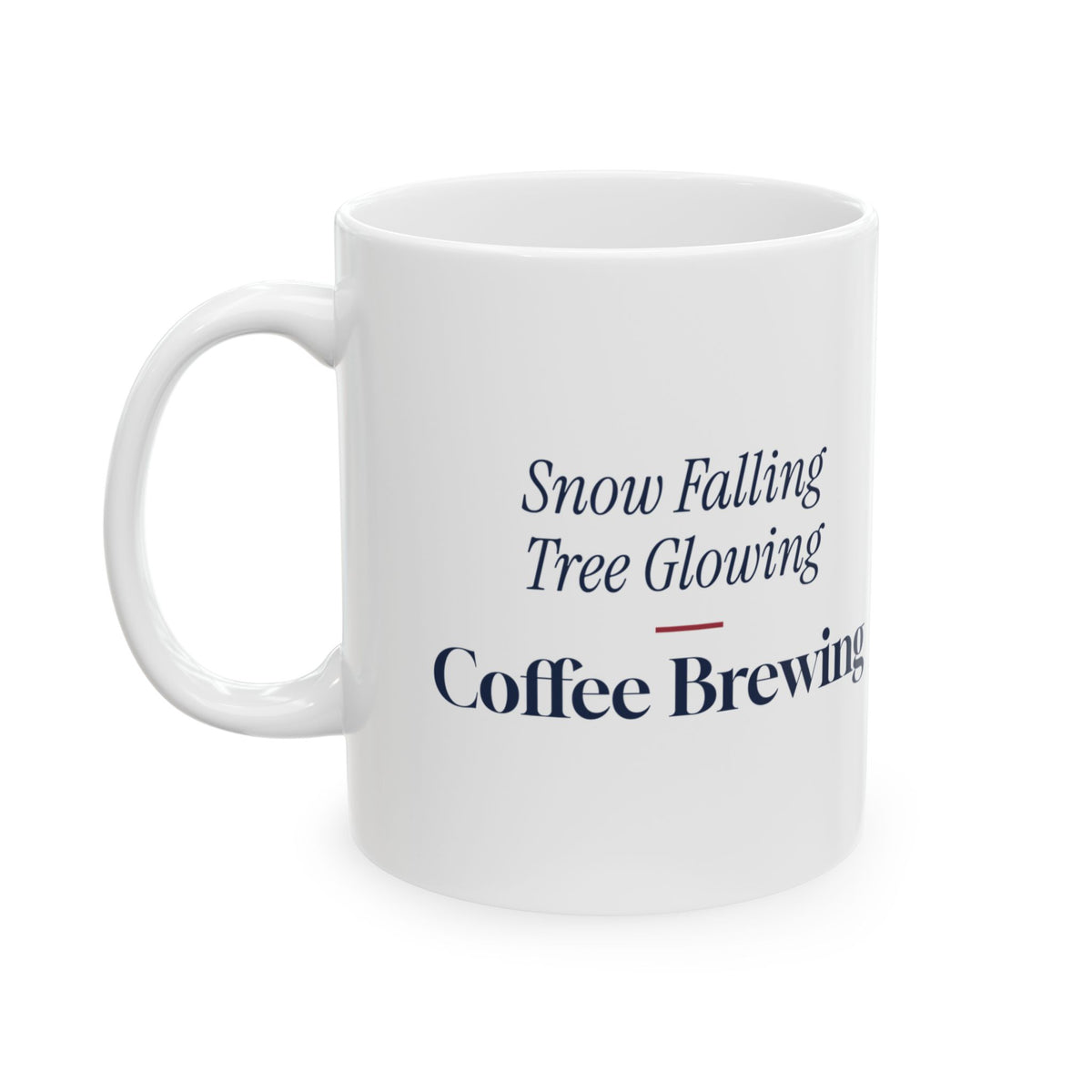 Snow Falling Tree Glowing Coffee Brewing Christmas Coffee Mug