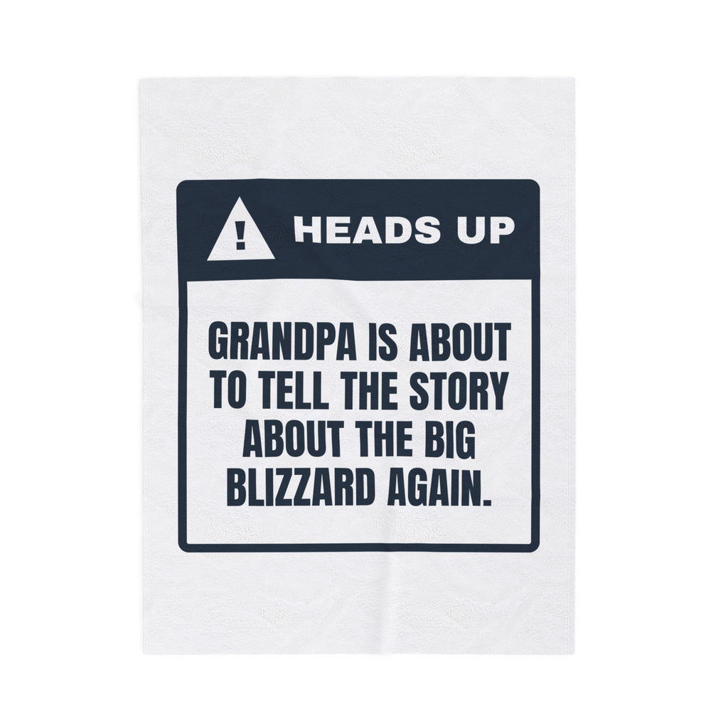 Funny Grandpa Christmas Throw Blanket Big Blizzard Story Coming Up Again