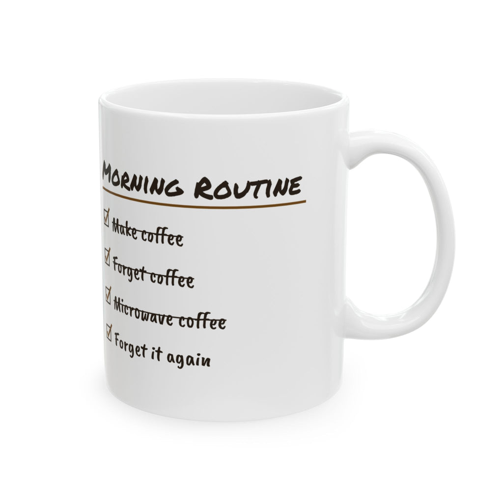 Funny Coffee Lover Coffee Mug Morning Routine Checklist For Coffee Fans