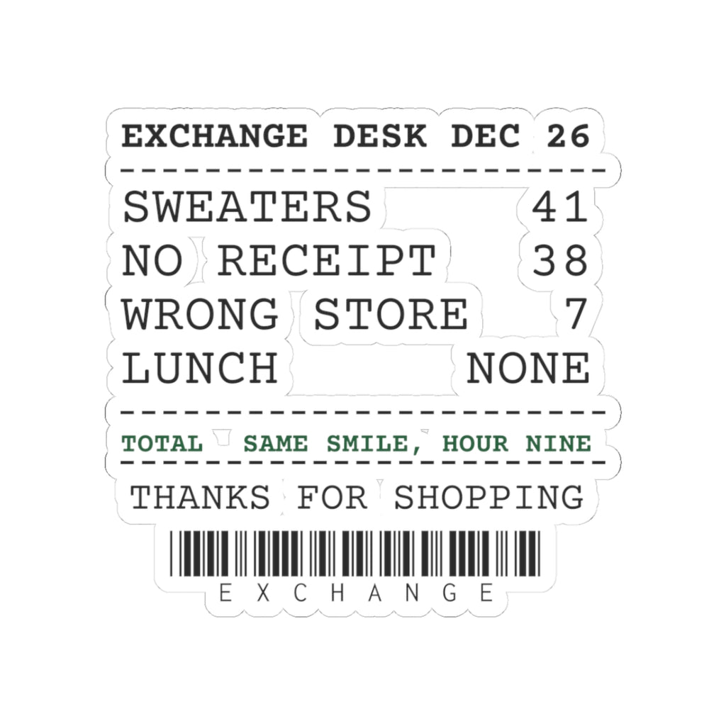 Funny Christmas Retail Sticker No Receipt 38 Wrong Store 7