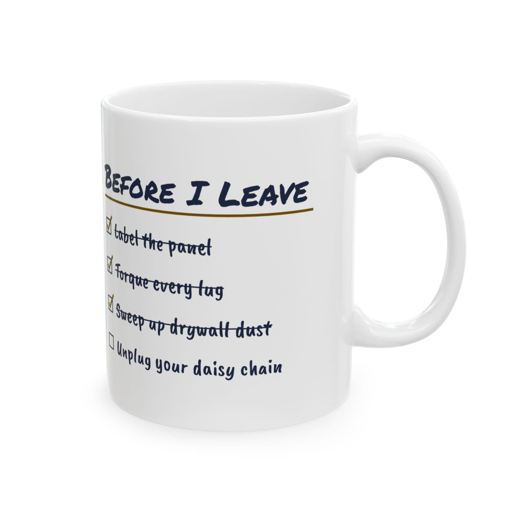 Funny Electrician Coffee Mug Before I Leave Checklist For Electricians