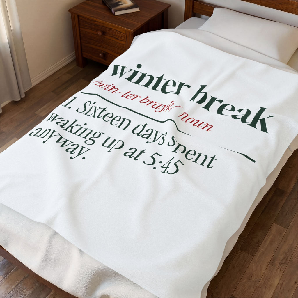 Funny Christmas Teacher Throw Blanket Winter Break Dictionary Definition