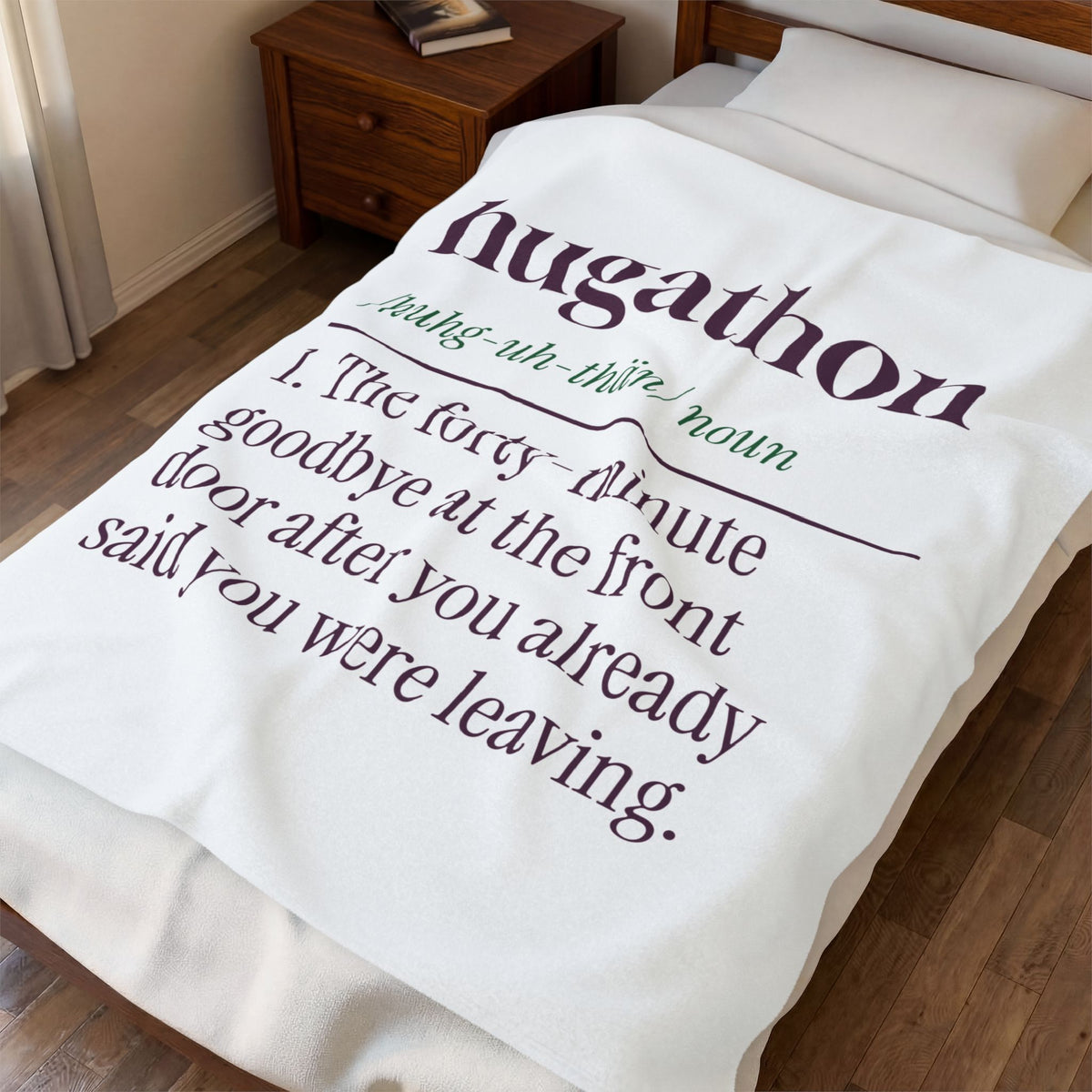 Funny Christmas Throw Blanket Hugathon Definition Forty Minute Goodbye