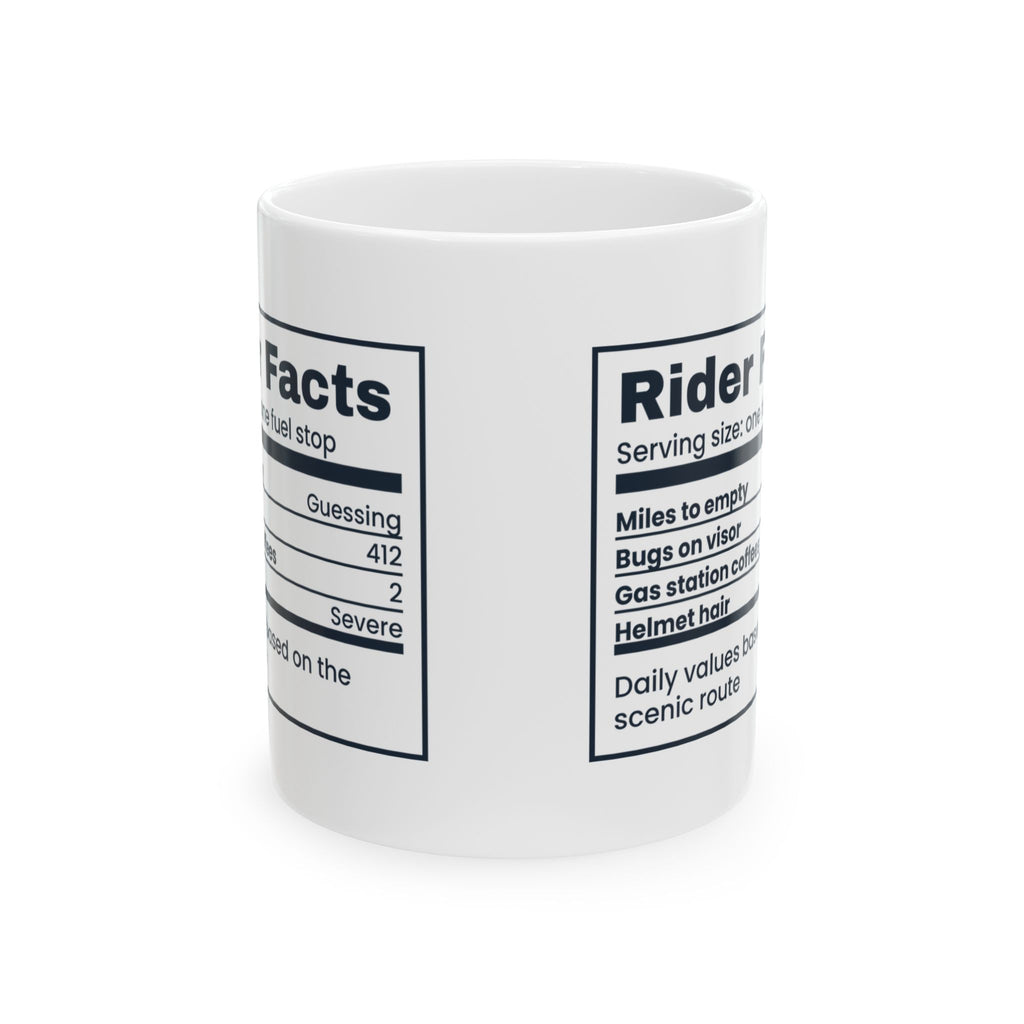 Funny Biker Mug Rider Facts Nutrition Label For Motorcyclists