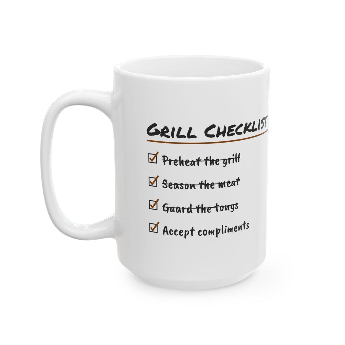Grill Checklist Coffee Mug Accept All Compliments For Dad