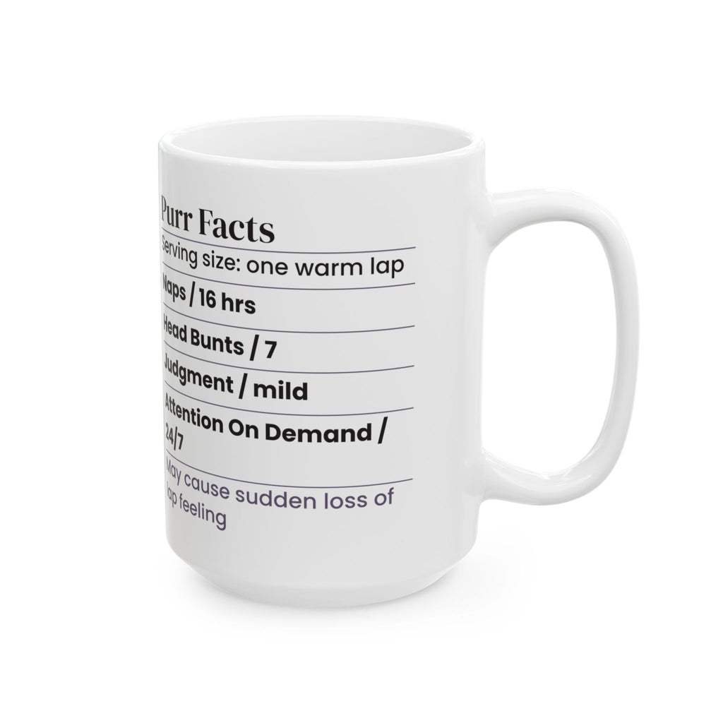 Funny Cat Coffee Mug Purr Facts Label For Cat Lovers