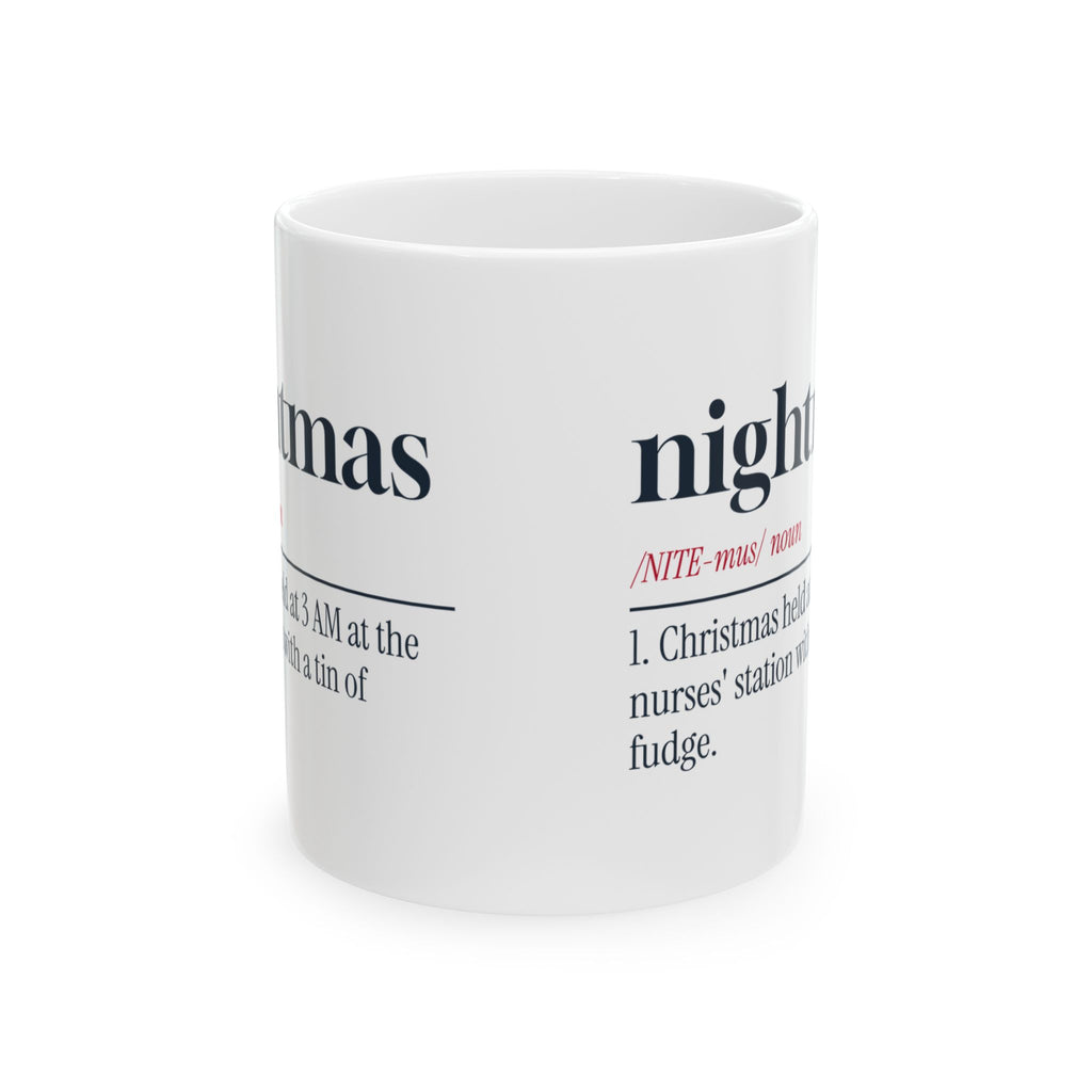 Funny Christmas Nurse Coffee Mug Nightmas Dictionary Definition