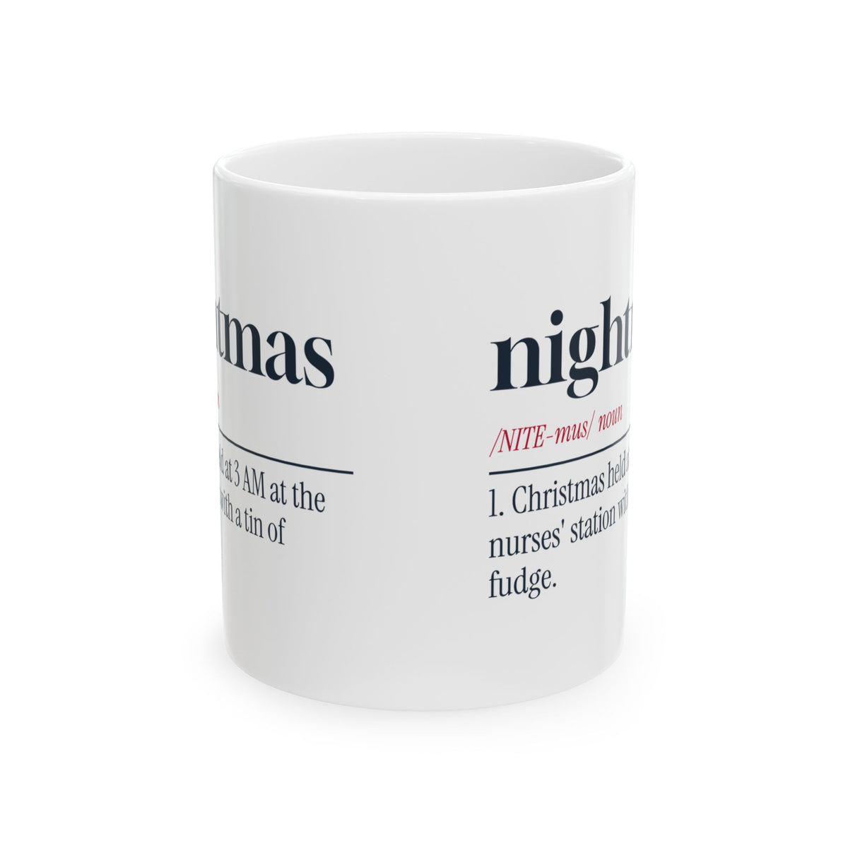 Funny Christmas Nurse Coffee Mug Nightmas Dictionary Definition