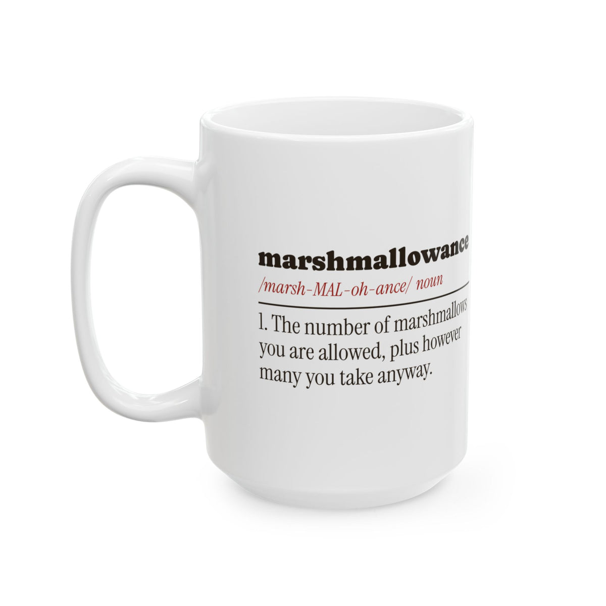 Funny Hot Cocoa Coffee Mug Marshmallowance Definition For Cocoa Fans