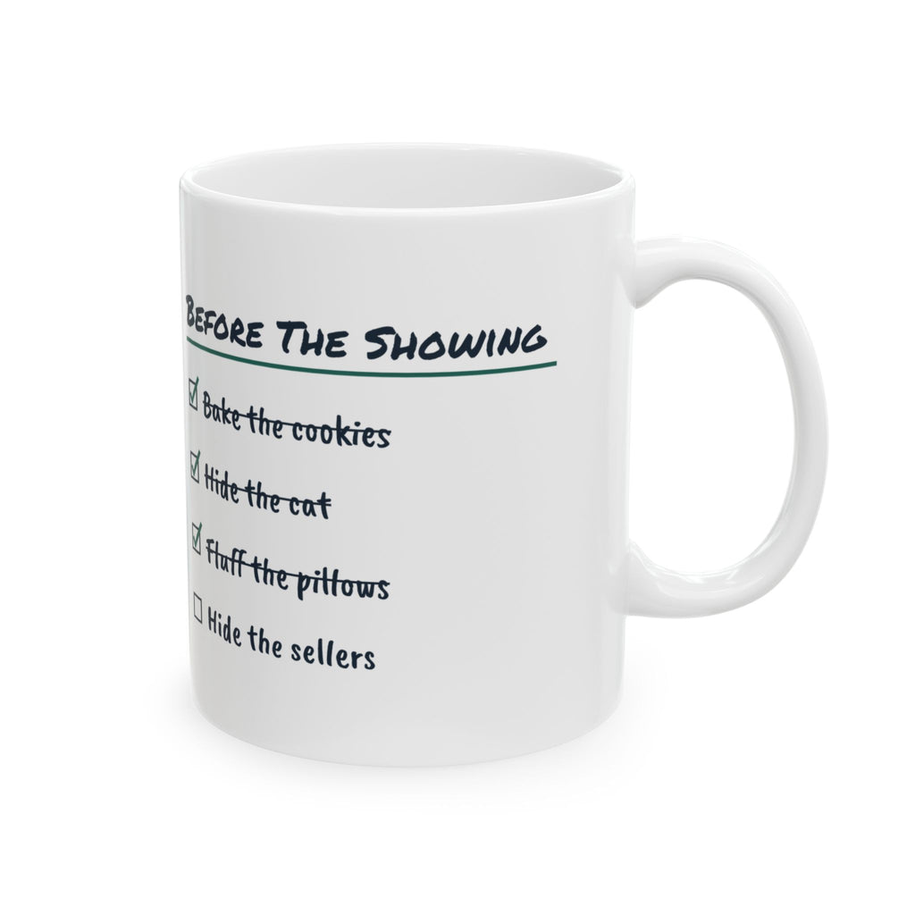 Funny Real Estate Agent Coffee Mug Before The Showing Checklist