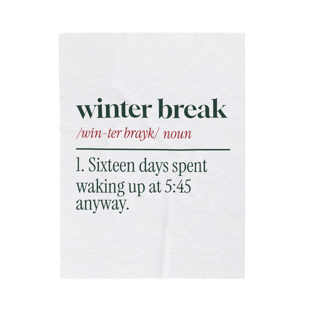 Funny Christmas Teacher Throw Blanket Winter Break Dictionary Definition