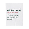 Funny Christmas Teacher Throw Blanket Winter Break Dictionary Definition